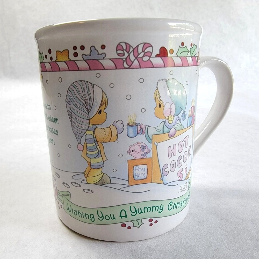 Precious‎ Moments Christmas Mug 1996 Enesco Wishing You A Yummy Christmas Cocoa